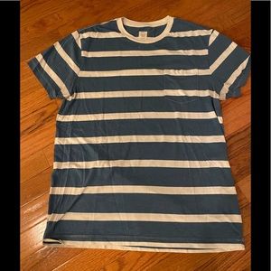 J Crew Broken-In Blue/White Stripe T-Shirt